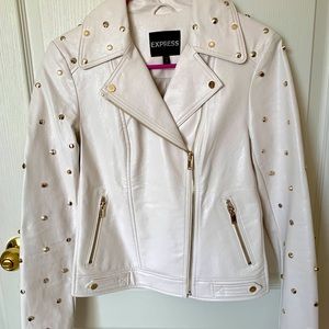 Express Vegan Leather Studded Jacket